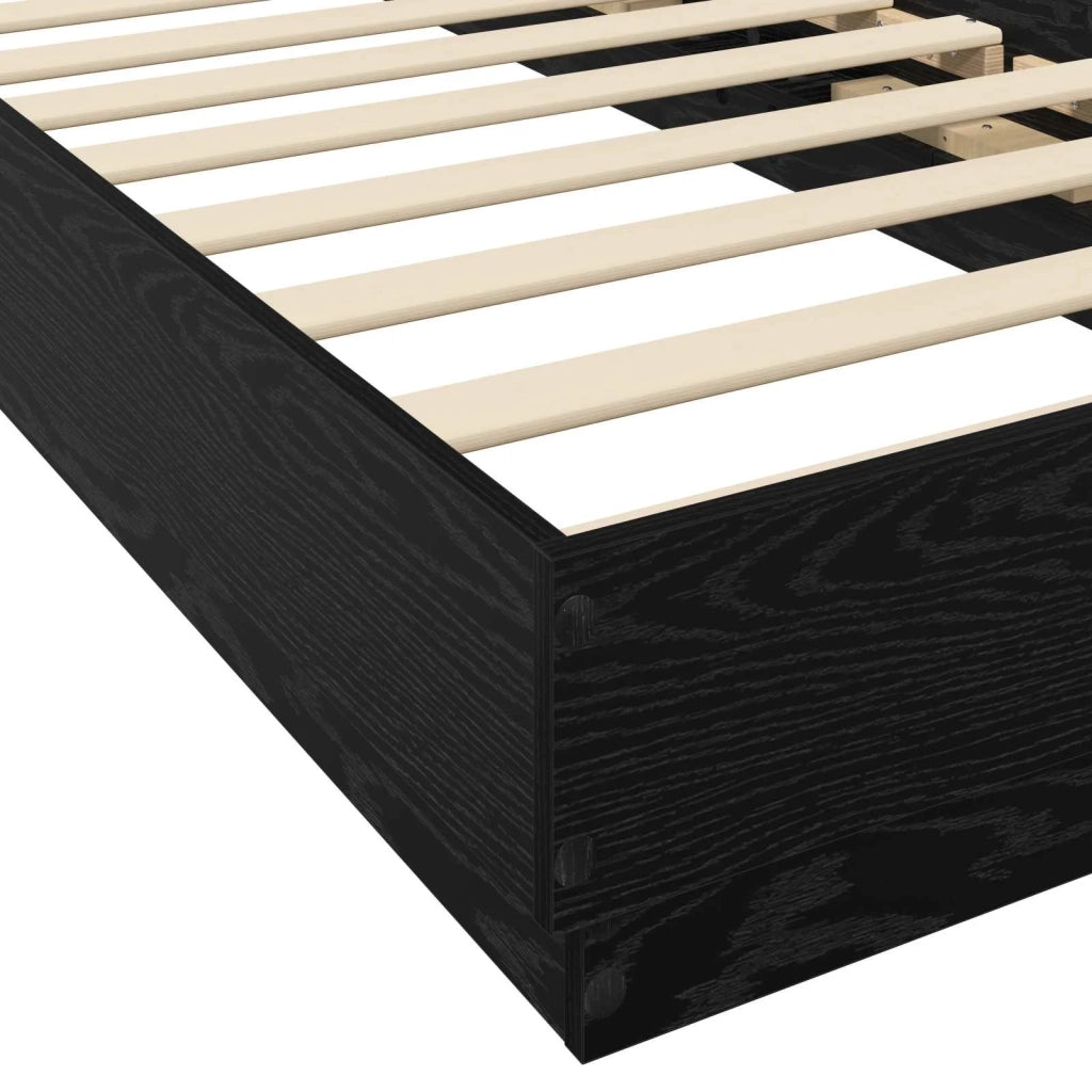 Letto con LED Rovere Nero 80 x 200 cm Legno ingegnerizzato 8009009