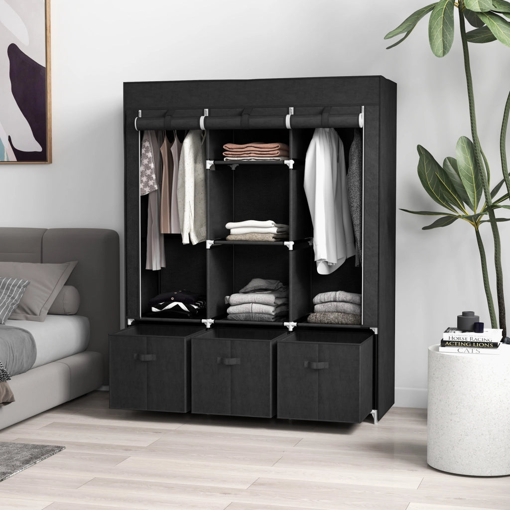Armadio Guardaroba Pieghevole Salvaspazio ¨C Minimal ¨C 125x43x162.5cm Nero