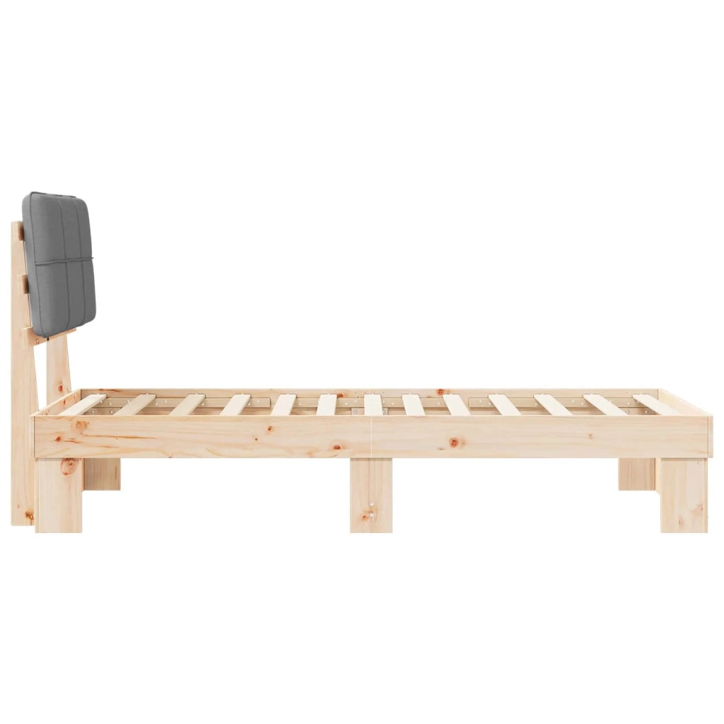 Letto con Testiera Rivestita Grigio chiaro 75 x 190 cm 877459