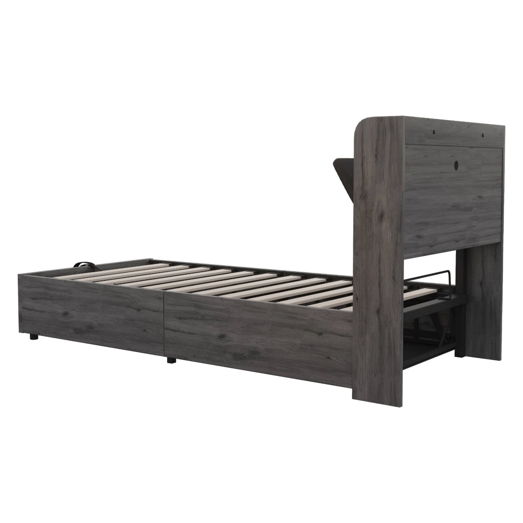 letto in mdf grigio 90 x 200 cm