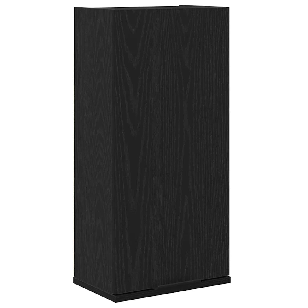 Mobile contenitore a parete in legno composito 32 x 20 x 67 cm salvaspazio design classico in legno nero 02_0051806
