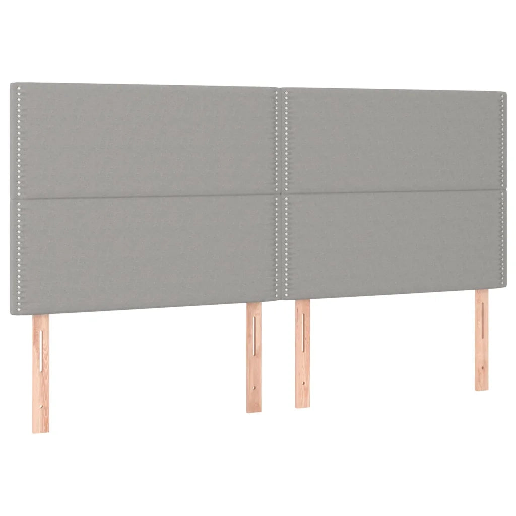 Giroletto a Molle con Materasso Grigio Chiaro 200x200cm Tessuto 3128469