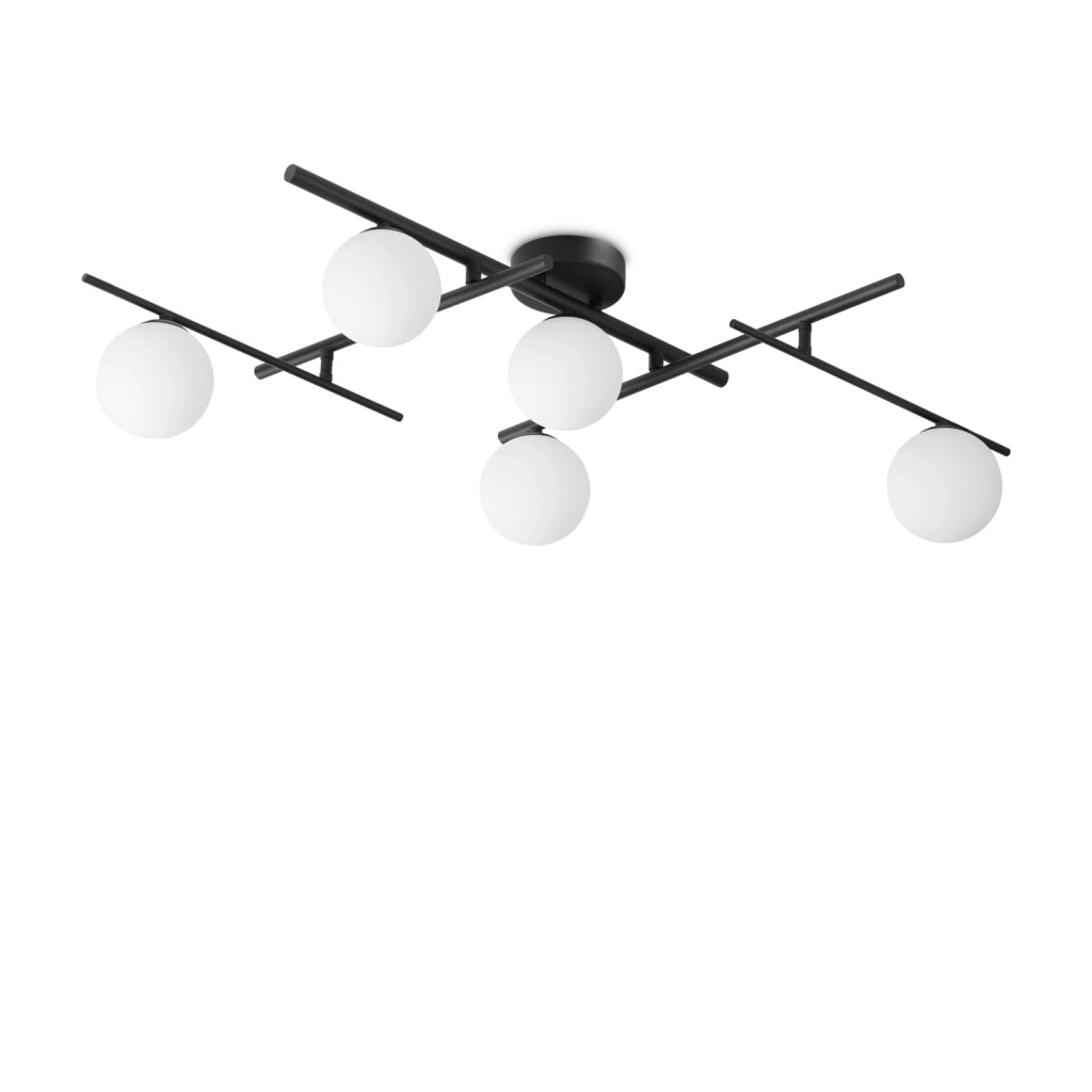 Plafoniera Contemporanea Atlas Metallo Nero 5 Luci G9 4W 3000K Ip20
