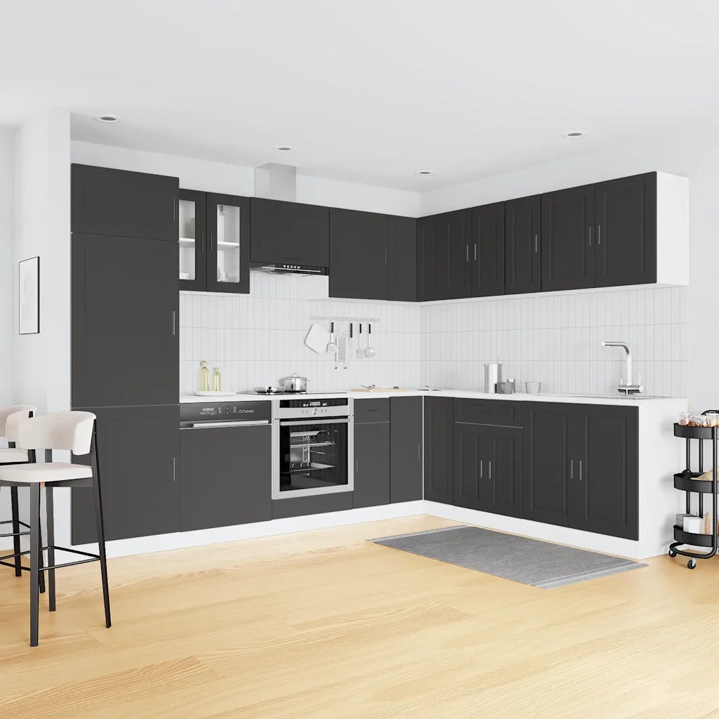 Set Mobili da Cucina 14 pz Porto Neri Legno Multistrato 3314992