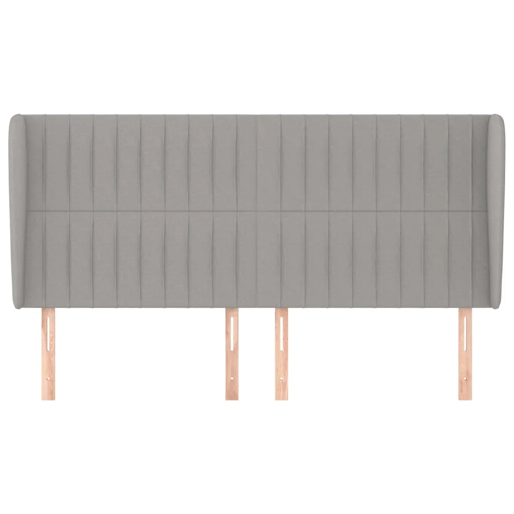 Testiera | Testata ad Orecchio Grigio Chiaro 203x23x118/128 cm in Tessuto