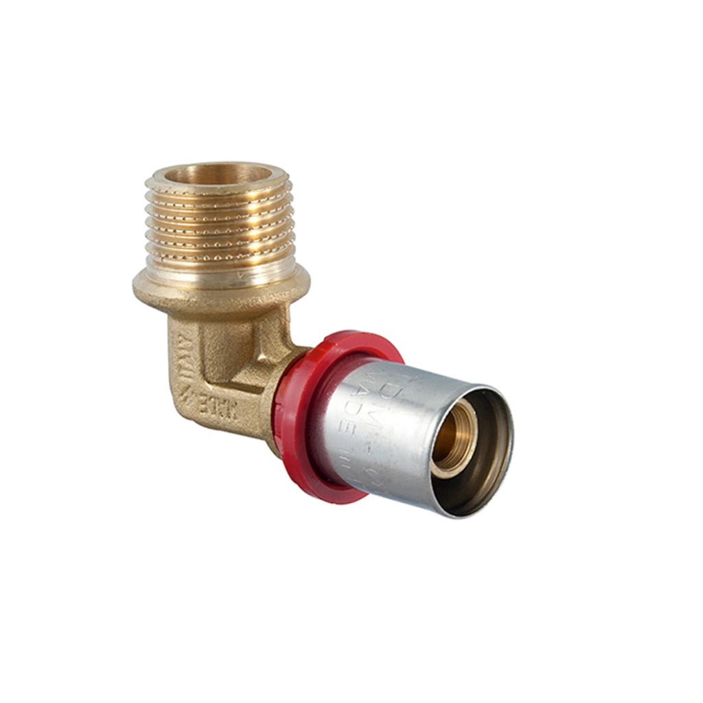 RACCORDO CURVO MASCHIO A PRESSARE PER MULTISTRATO- 1 x 26- TDMB- pezzi 1