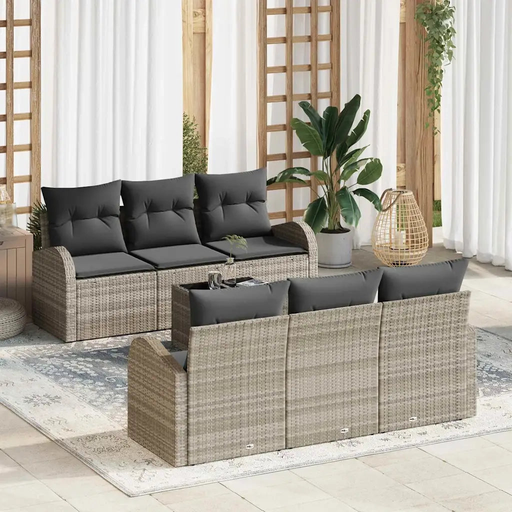 Set Divano da Giardino 7 pcs Grigio chiaro e grigio scuro