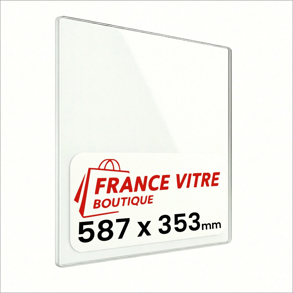 587 x 353 x 4 mm - Vetro per stufa a legna - vetro camino di ricambio - vetro per caminetto resistente al fuoco - France Vitre