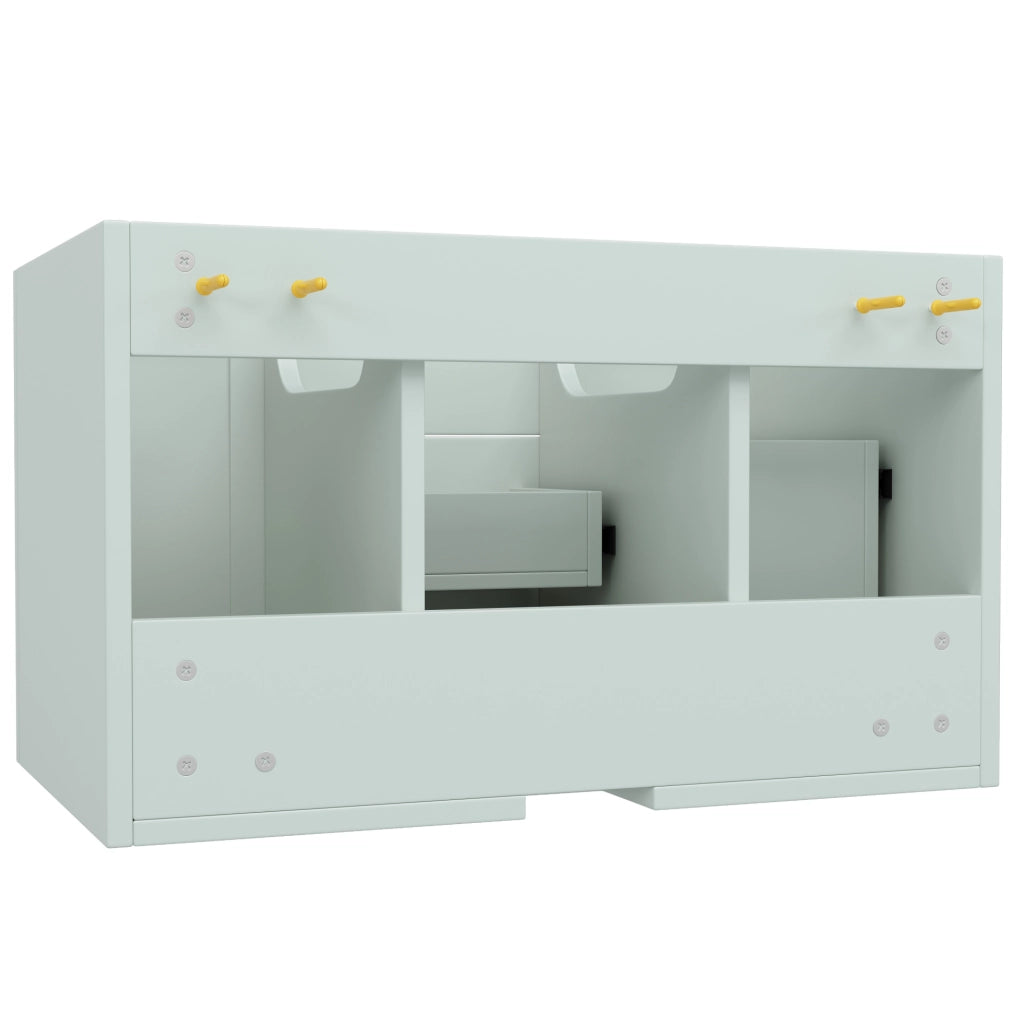 Mobile da bagno sospeso verde con 3 cassetti, 78,5x46x46,8 cm, struttura in MDF e maniglie in metallo
