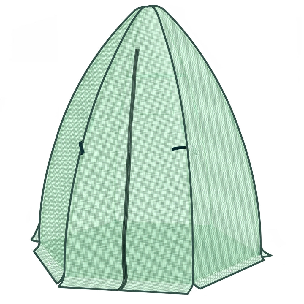 Serra da giardino con telo in PE 130 gsm e base isolante; struttura in acciaio con porta e finestra