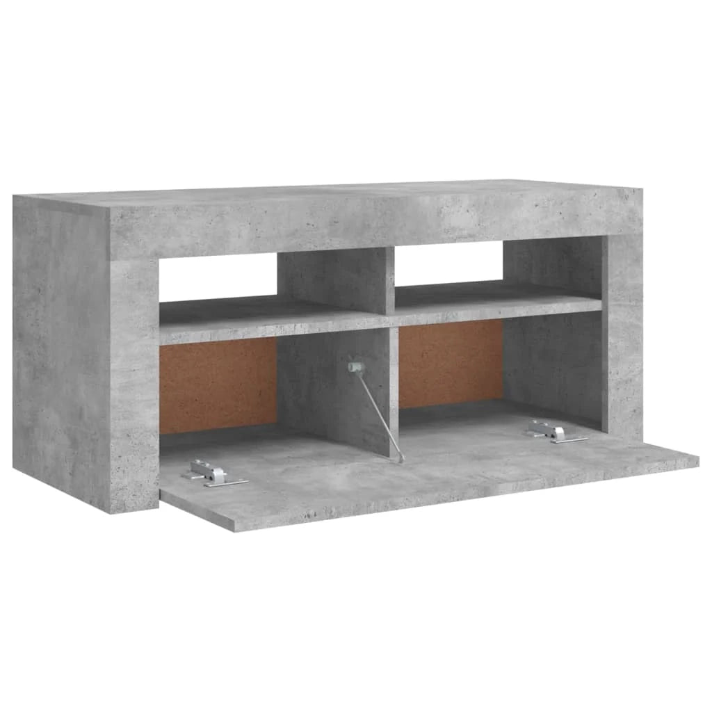 Mobile TV multimediale mensola TV credenza mobile TV per sala da pranzo soggiorno camera da letto con luci LED 90 x 35 x 40 cm grigio 02_0026623