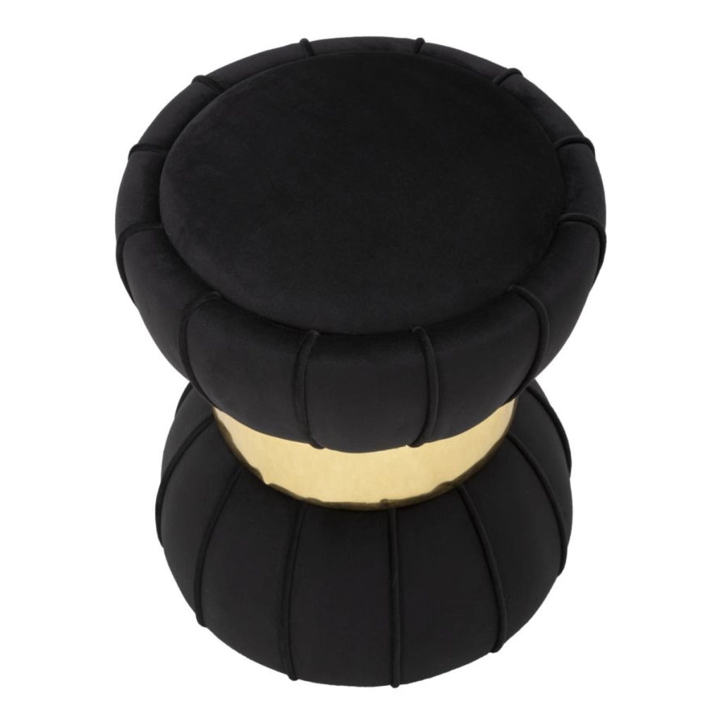 Pouf VKH360, Nero, Tessuto, 40x40x44 cm