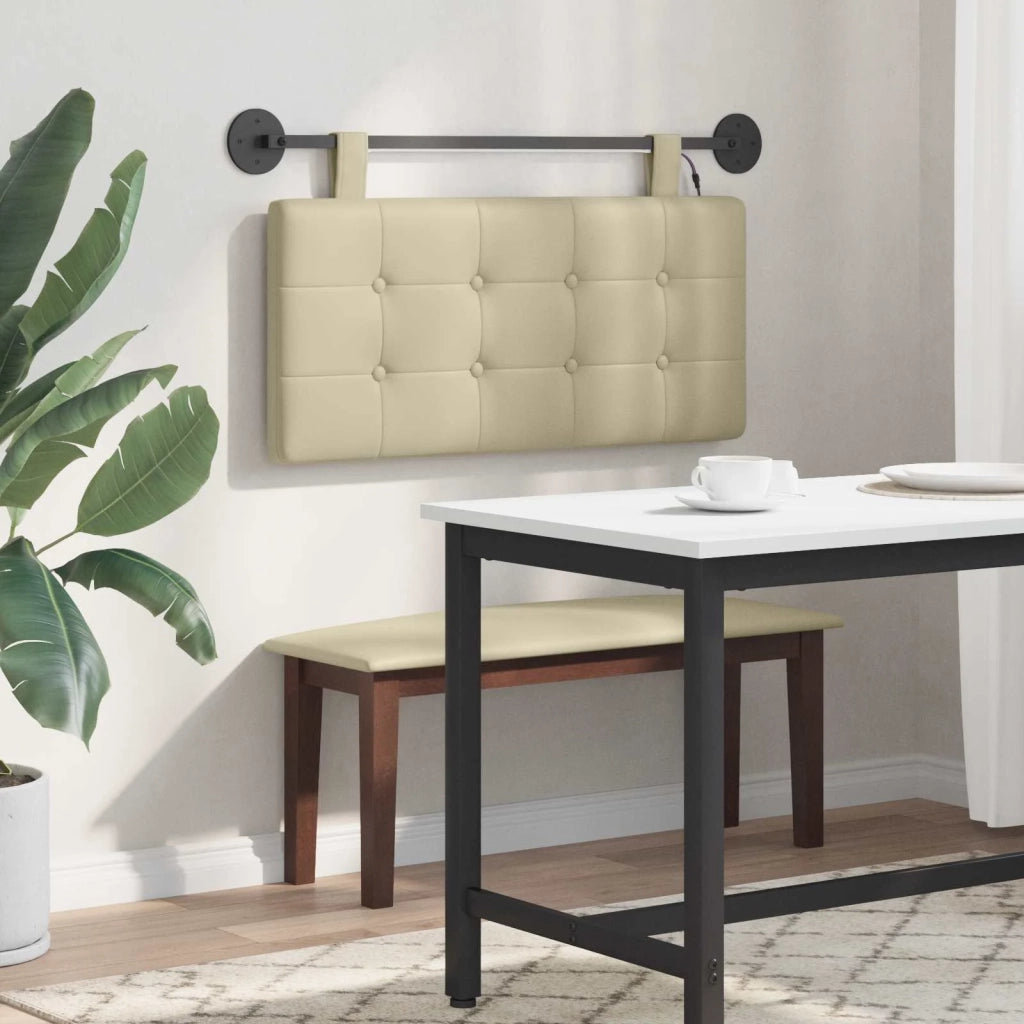 Testiera | Testata sospesa Con luce LED Crema Similpelle