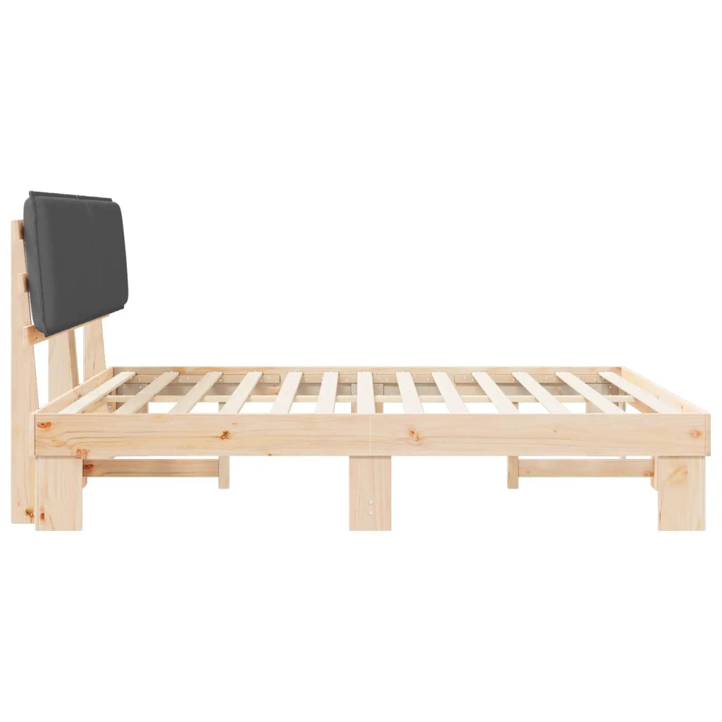 Letto con Testiera Rivestita Grigio scuro 200 x 200 cm