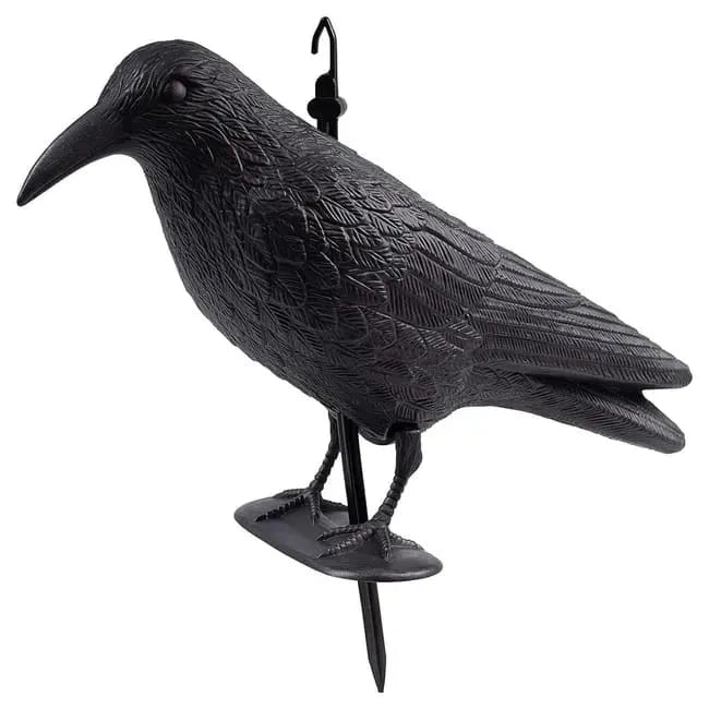 STATUETTA SCACCIA VOLATILI A FORMA ANIMALE Corvo in piedi - cm 35 x 19 x 13
