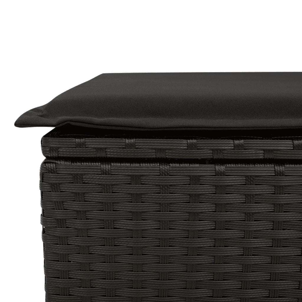 Set Divani da Giardino 5 pz con Cuscini in Polyrattan Nero 3223472