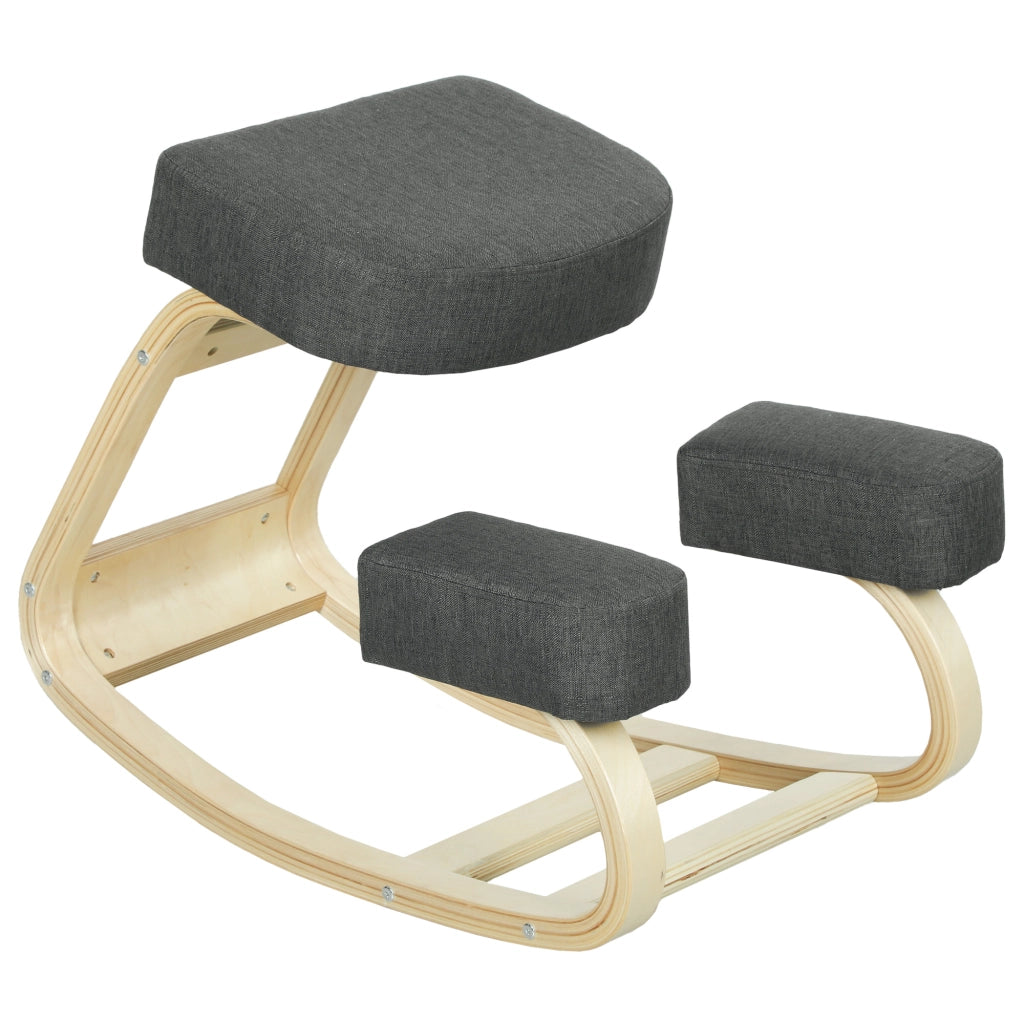 Sgabello ergonomico in legno di betulla ¨C zephmum ¨C grigio scuro