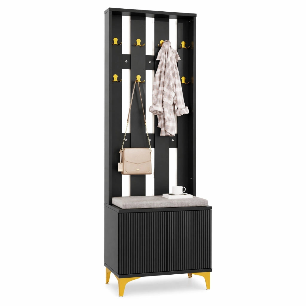 Mobile guardaroba 60,5x35,2x180,5 cm nero in truciolare, con cuscini