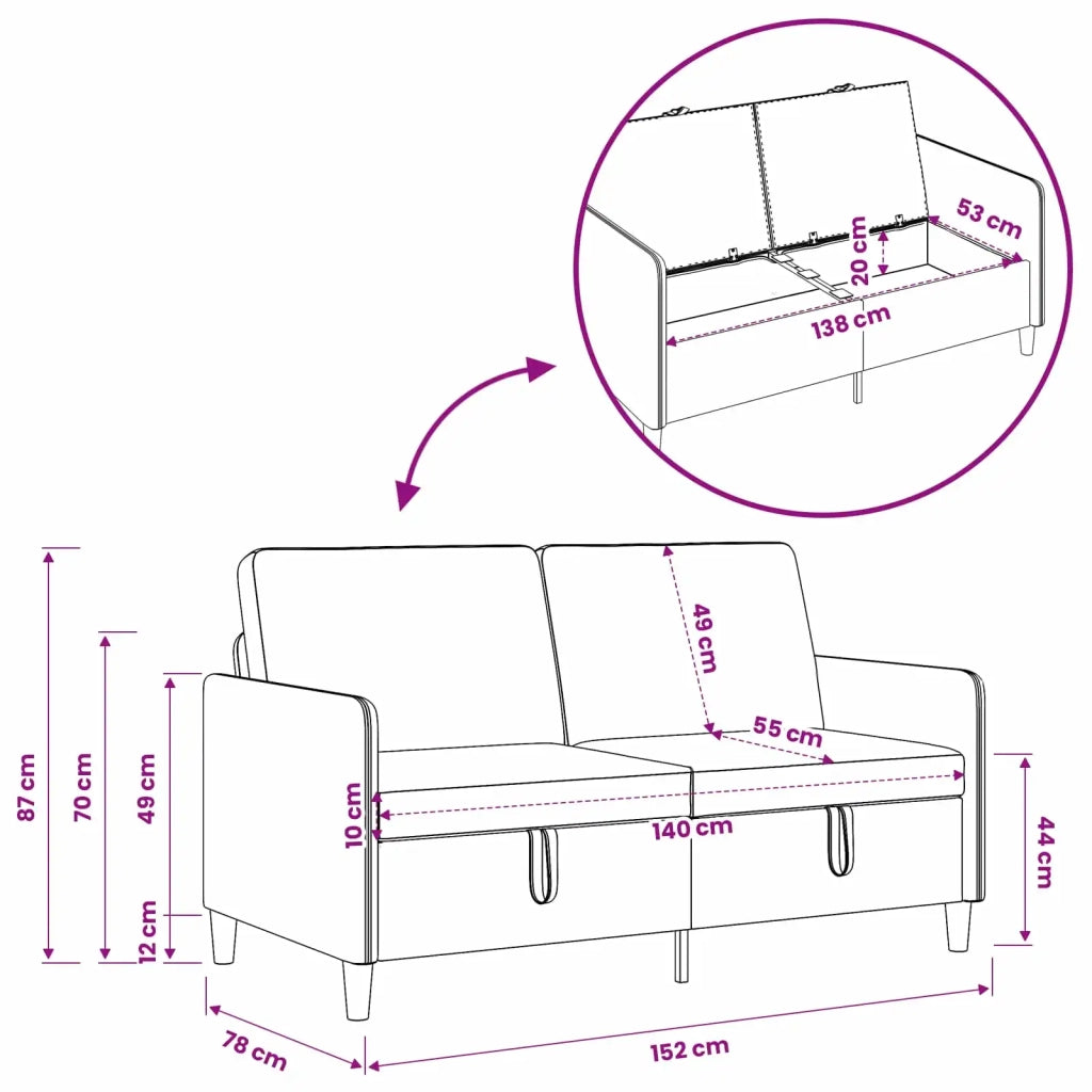 Set di Divani con Storage 2 pz Blu Poliestere 3429184