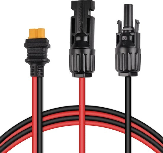 Cavo di ricarica - Adattatore da XT60 - Kit di cavo da pannello 12AWG - Estensione impermeabile - Stazione di alimentazione portatile e generatore solare - 60CM