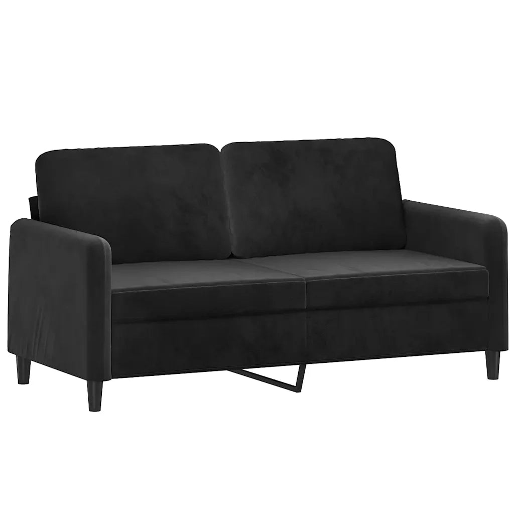 Divano a 2 Posti-Sofa 2 Posti Nero 140 cm in Velluto 215751