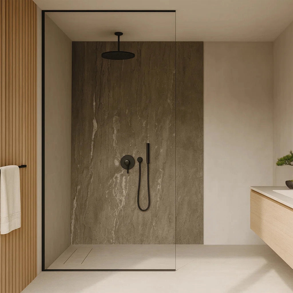 Set Bladel di 4 Pannelli Decorativi in PVC per Parete - Effetto Pietra Ash Grey [neu.haus]
