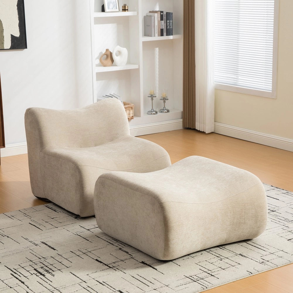 Divano Modulare in Tessuto Chenille ¨C MINIMAL ¨C Beige Chiaro