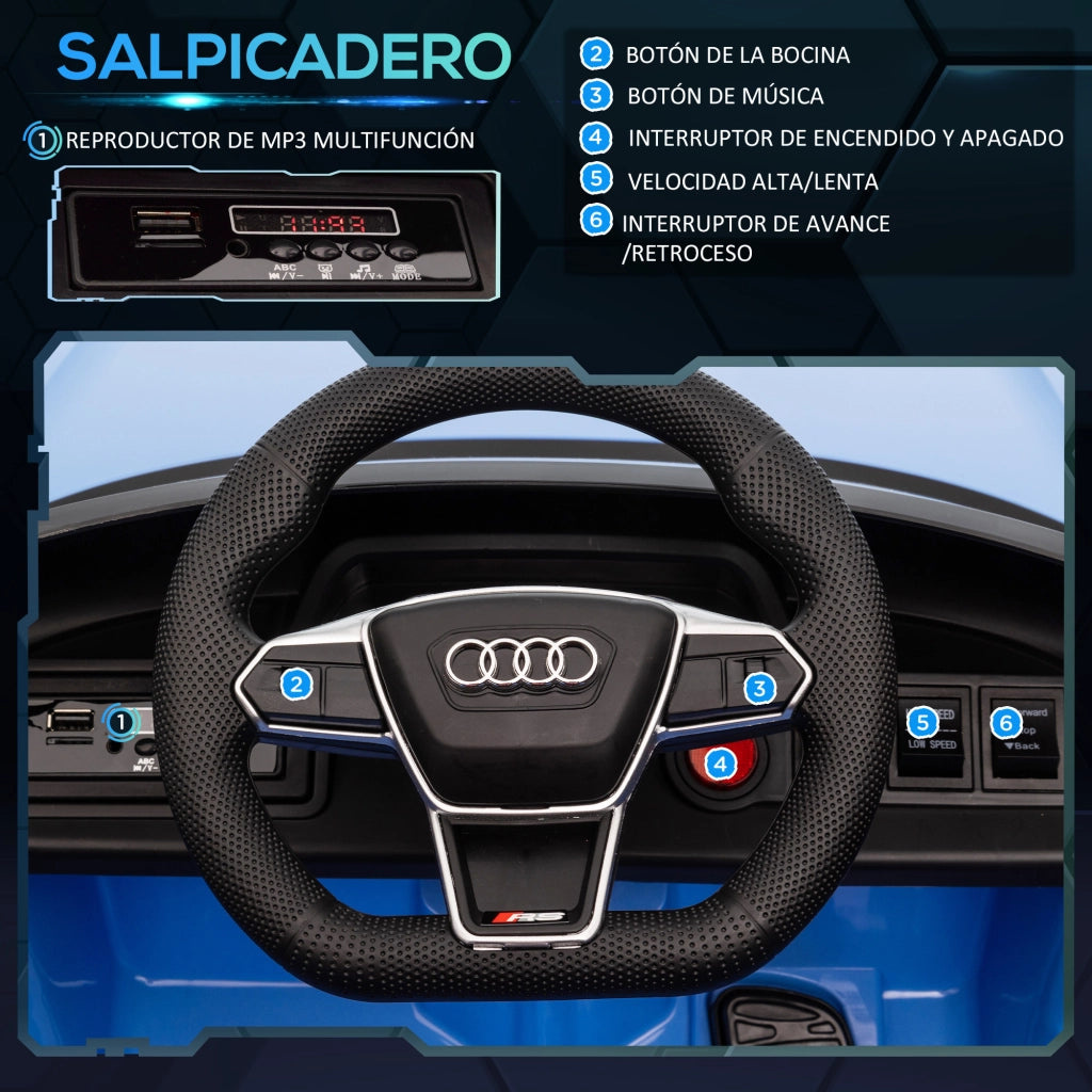 Coche elettrico per bambini 3+ anni Audi RS e-tron GT ¨C zephmum ¨C 103x58x41 cm blu