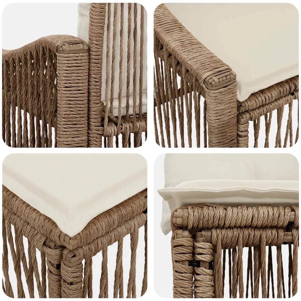 Set Divano da Giardino 4 pz Beige polyrattan 3435999