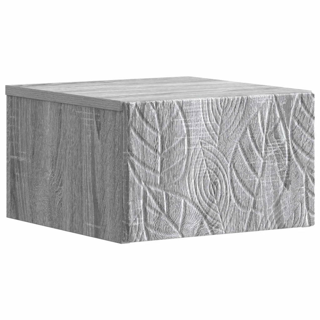 Set di 2 Comodini | Armadio da Notte | Mobiletto da notte a muro Sonoma grigio 49 x 34,5 x 20 cm