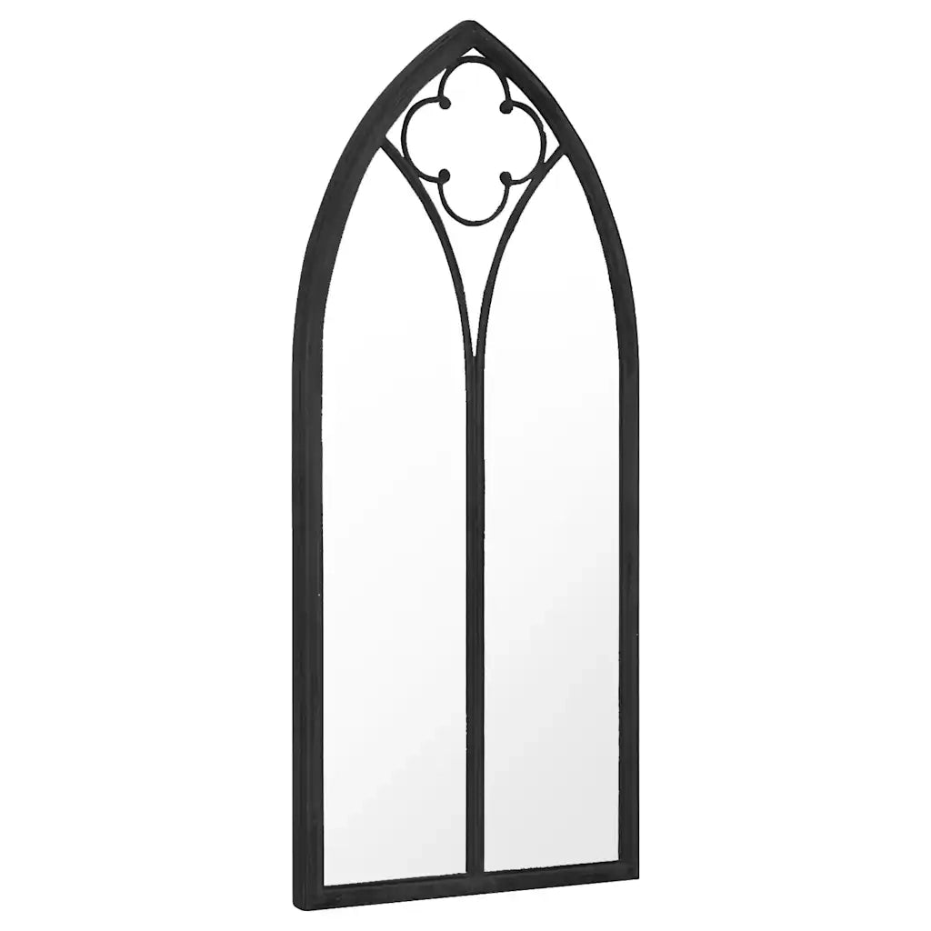 Specchio da Giardino-Specchio Decorativo-Specchio Esterno Nero 100x45 cm in Ferro per Uso Esterno 456061