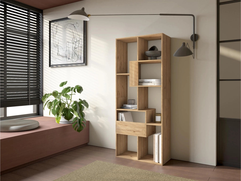 Libreria scaffale, 162x67x31cm, Per libri, Rovere RF4111