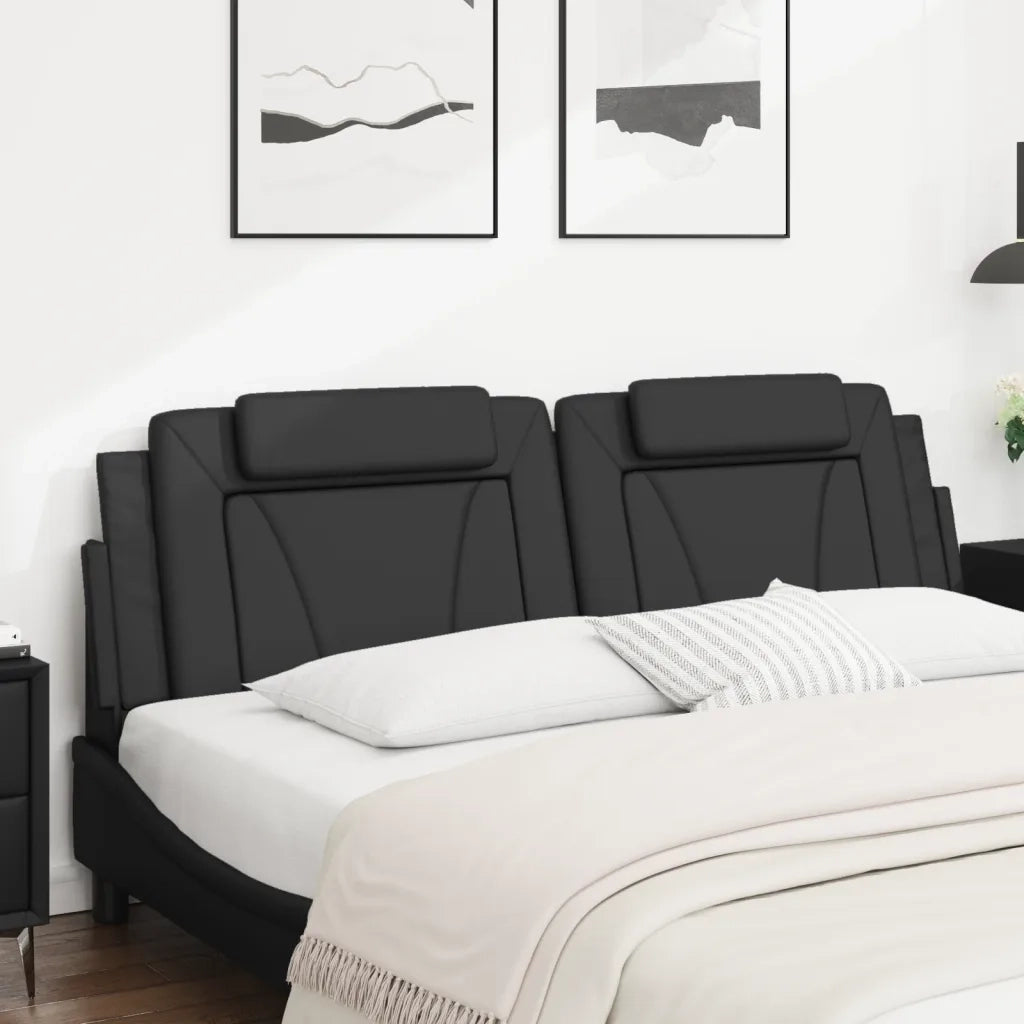 Cuscino Testiera-Cuscino per Testiera Viana Nero 183 cm in Similpelle