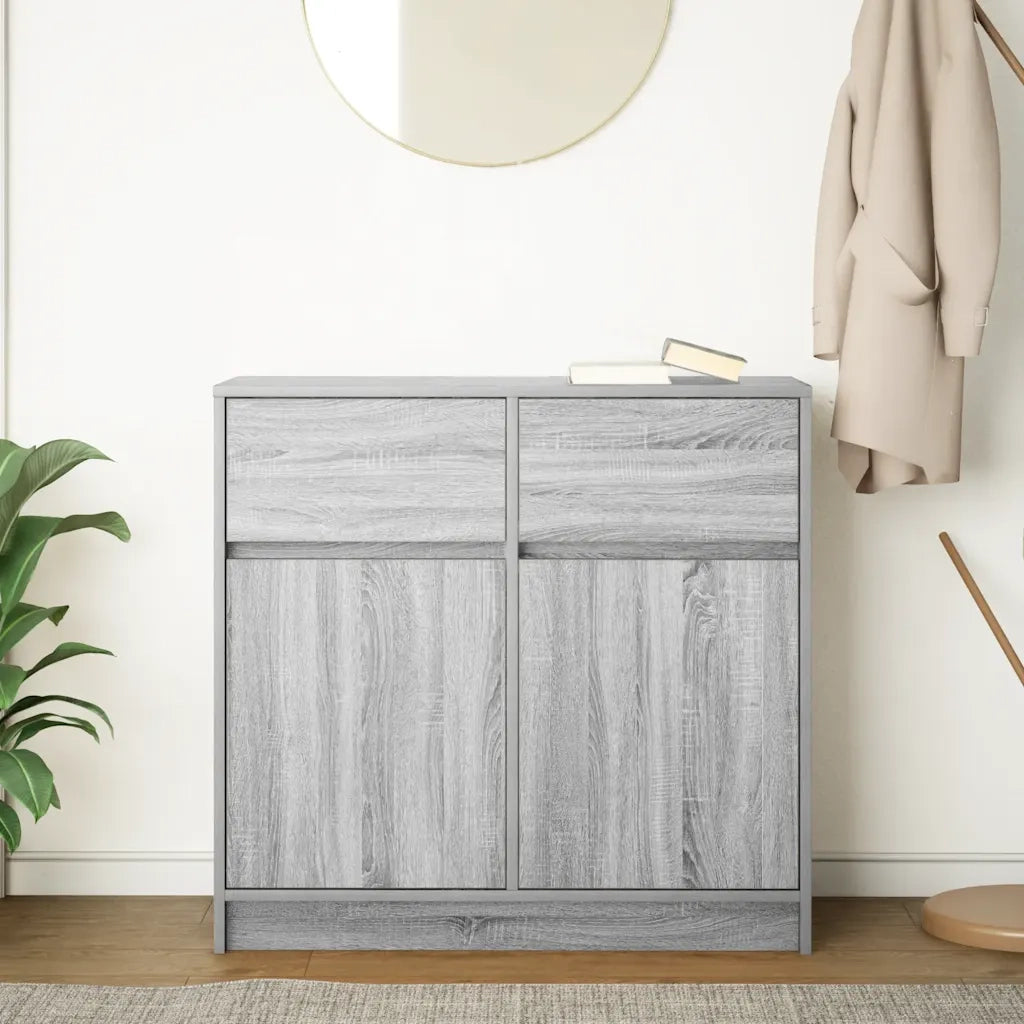 Credenza con Cassetto Grigio Sonoma 80x34x76 cm in Truciolato 861540