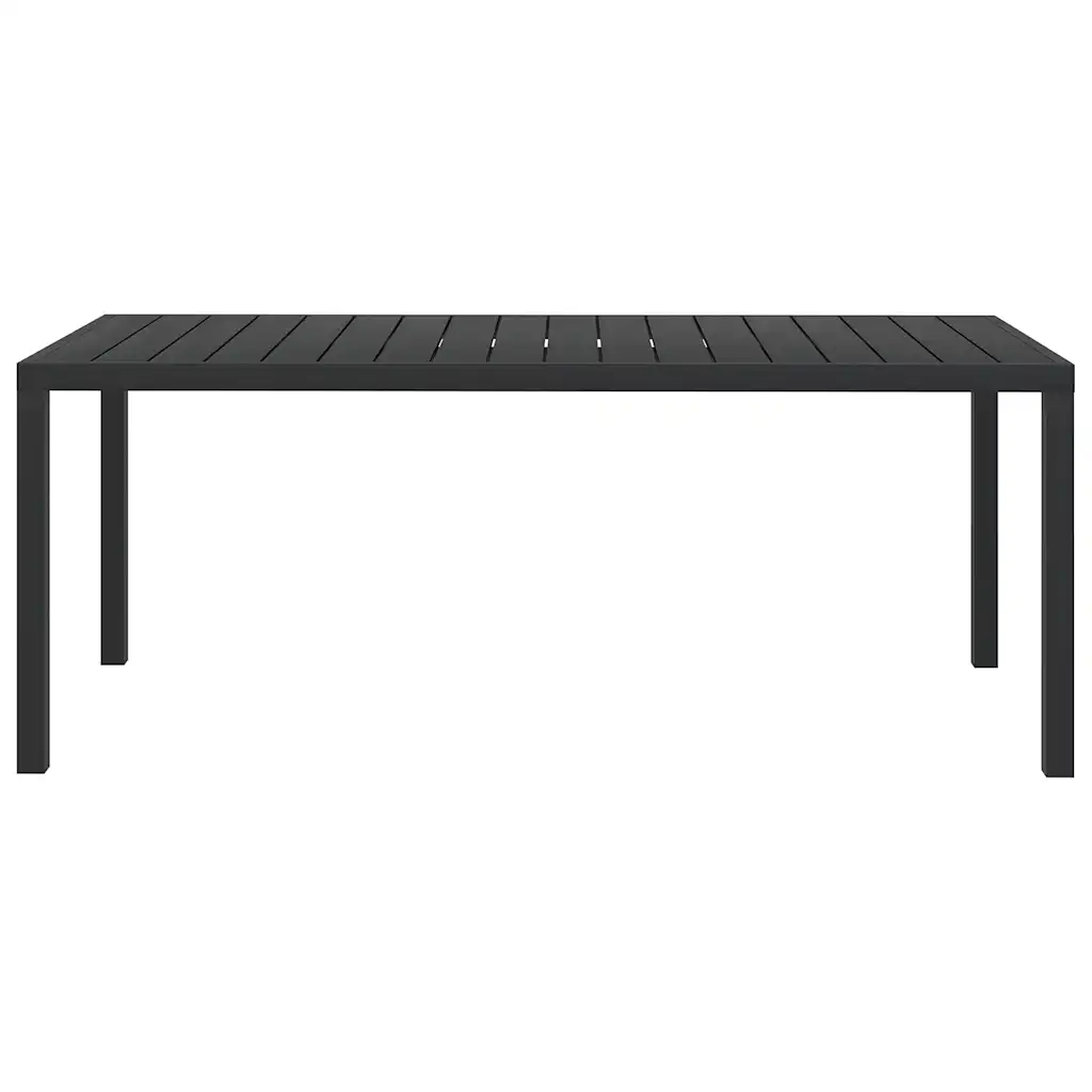 Tavolo da Giardino | Tavolino da esterno Nero 185x90x74 cm in Alluminio e WPC
