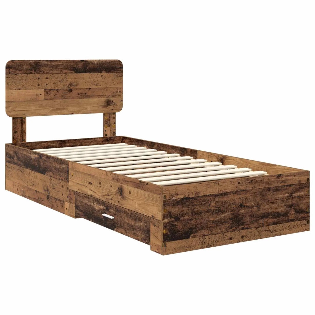 Struttura del letto con testiera Legno vecchio 100 x 200 cm 3412416