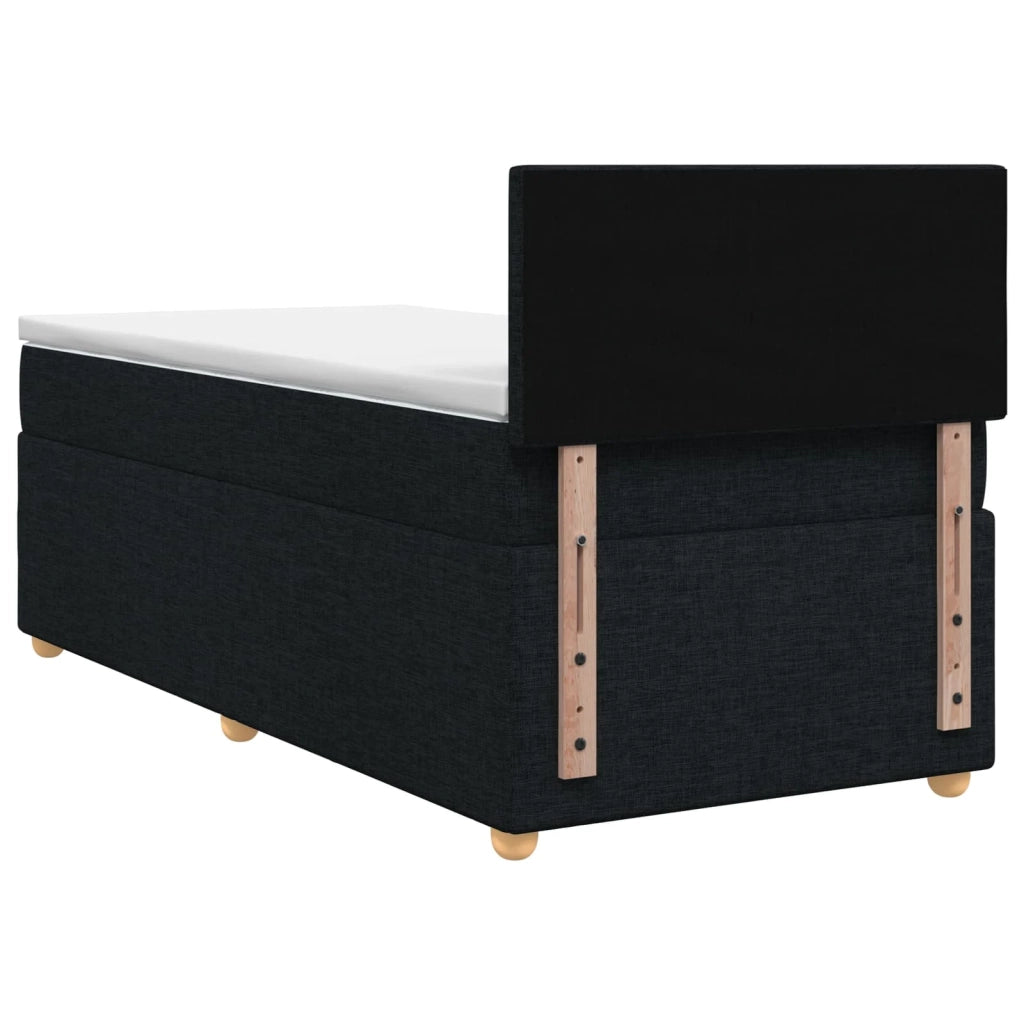Letto box spring con materasso Nero 90 x 200 cm Tessuto 3450876