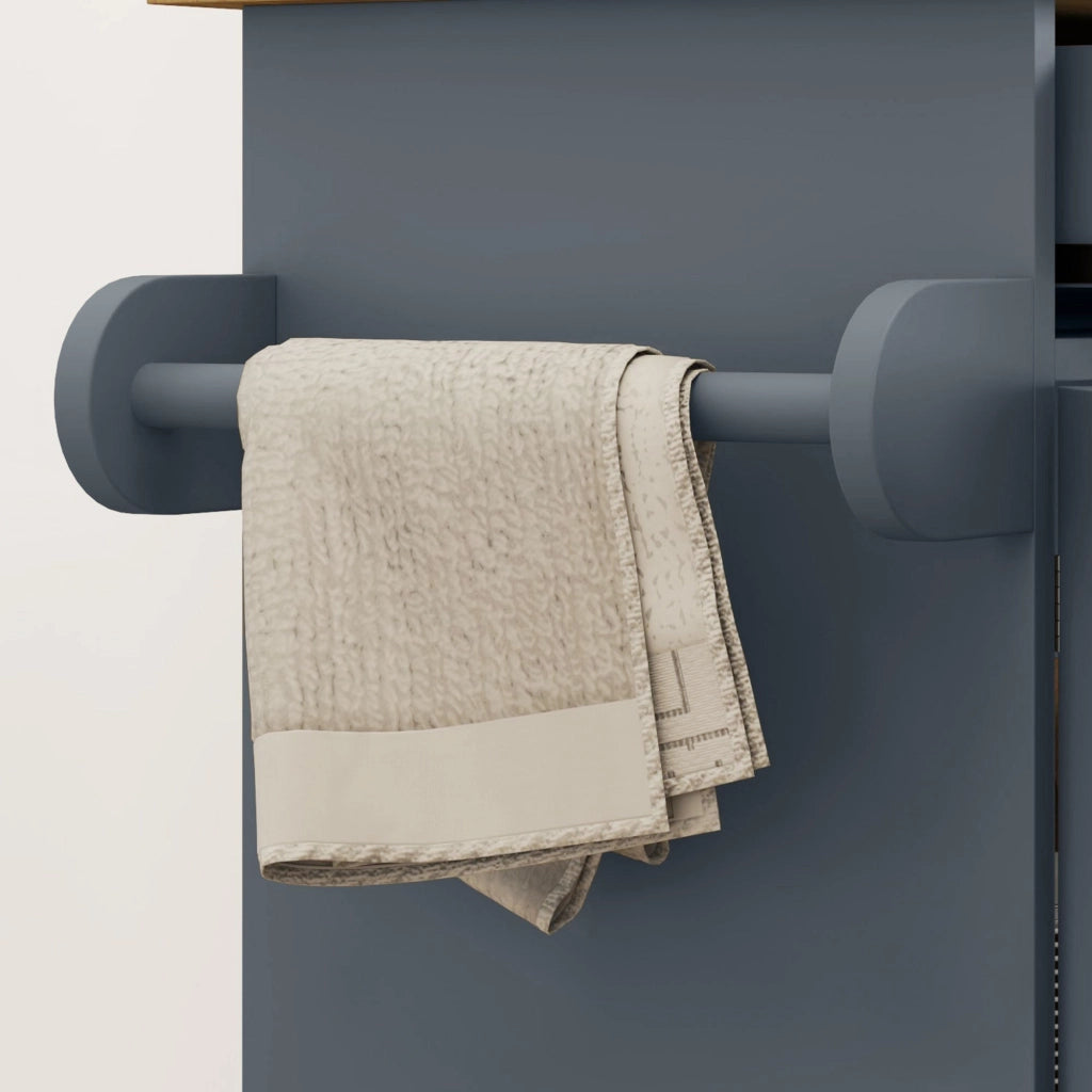 Carrello da Cucina con Cassetto, Portaspezie e Armadietto 109x40x89 cm Grigio e Color Legno