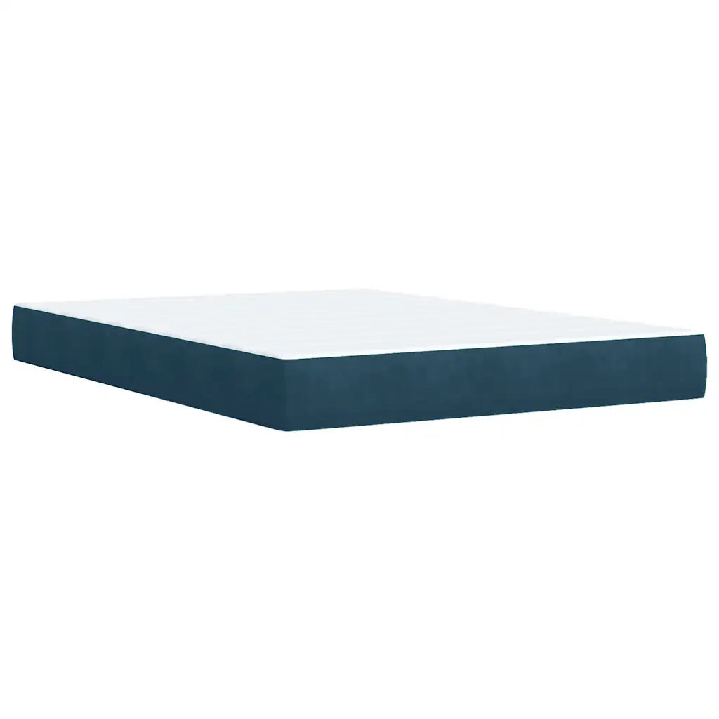 Giroletto a Molle con Materasso Blu Scuro 140x190 cm in Velluto 3285285