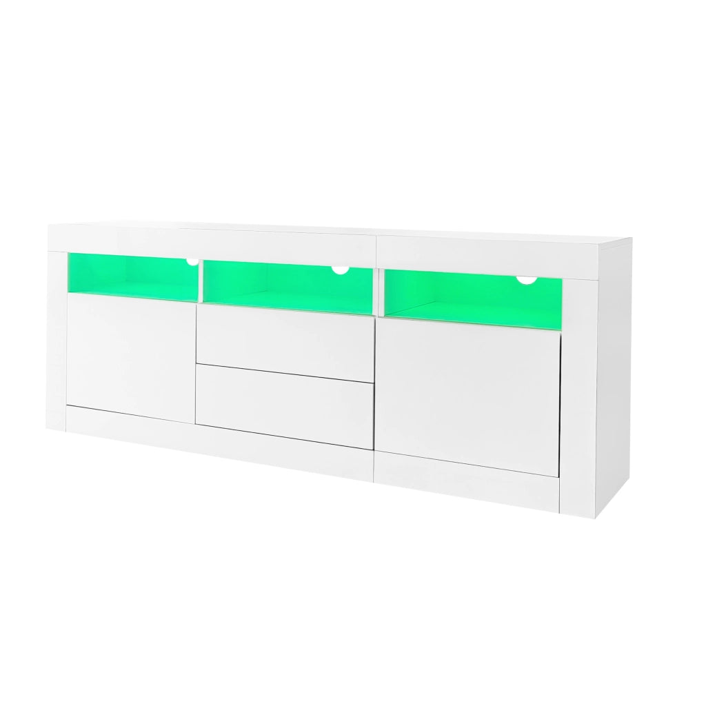 Mobile TV con LED ¨C Xylo ¨C Lucido, 2 Ante, 2 Cassetti, 160x35x60 cm