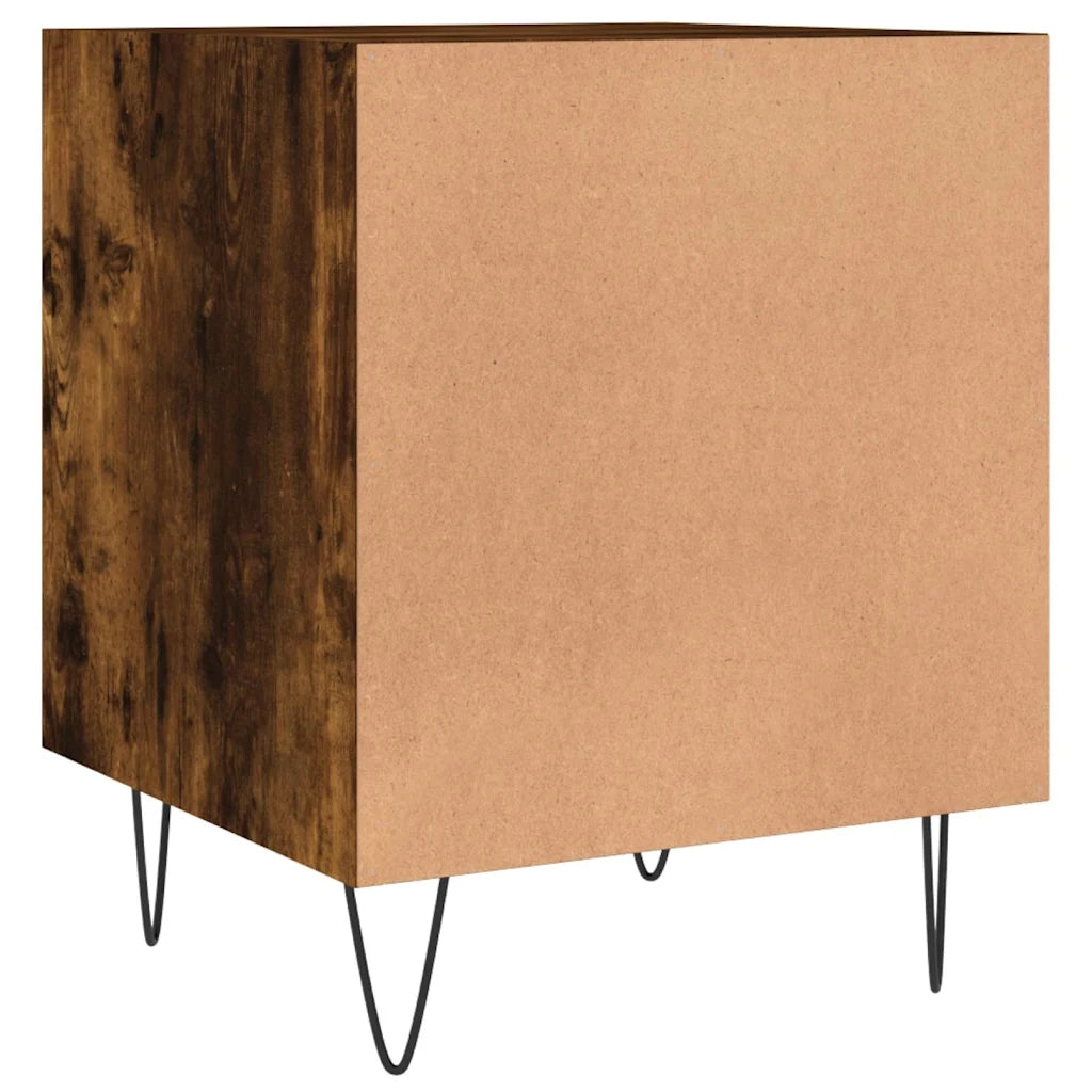 Comodino Rovere Fumo 40x40x50 cm in Legno Multistrato 827558