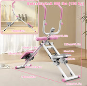 Stepper e attrezzo addominali 2 in 1 140x40x126 cm rosa e bianco