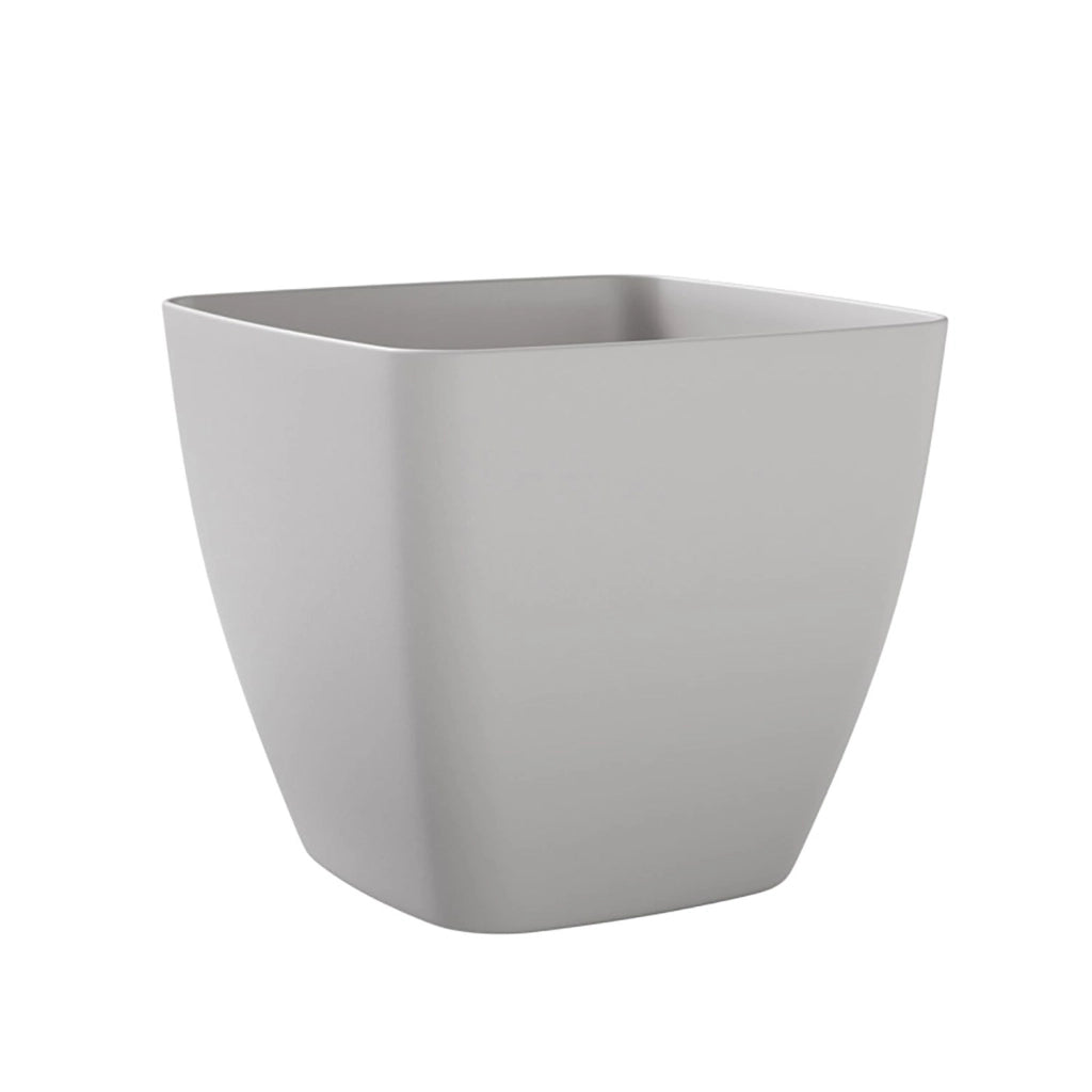 Vaso Quadrato Indoor e Outdoor Tera Ceylon Kit Cloud Ø35 cm in Plastica Grigio Chiaro