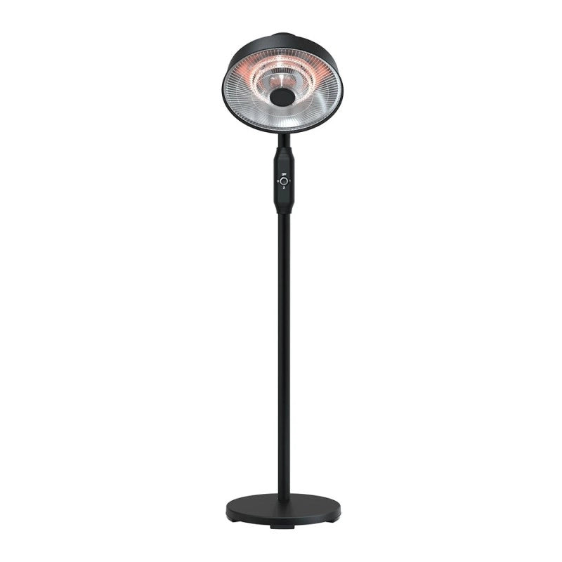 Stufa Patio Fungo Riscaldatore Elettrico Piantana 2000W Carbonio H.202cm - Inclinazione e potenza regolabile - Protezione IP24