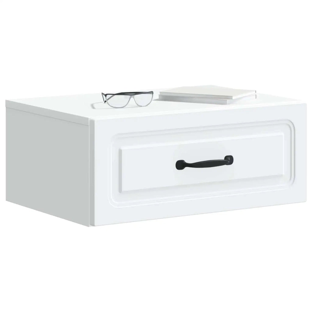 Mobiletto da notte a muro con cassetto Bianco 49 x 34,5 x 20 cm 899295
