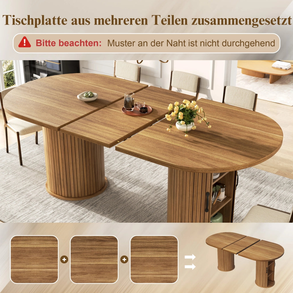 TAVOLO Allungabile 150-190x80x75 cm MDF Marrone Scuro con vano portaoggetti