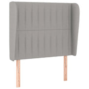 Testiera | Testata ad Orecchio Grigio Chiaro 83x23x118/128 cm in Tessuto