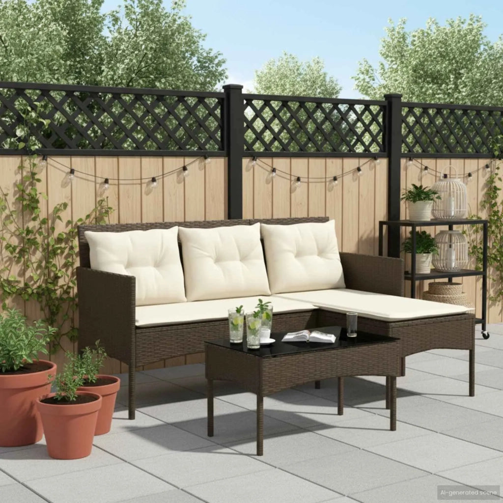 Set Divano da Giardino con cuscino 2 pcs polyrattan 4103804