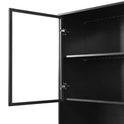 Credenza alta con 4 ante, 1 cassetto e LED integrata - per cucina e soggiorno - 80×40×180 cm
