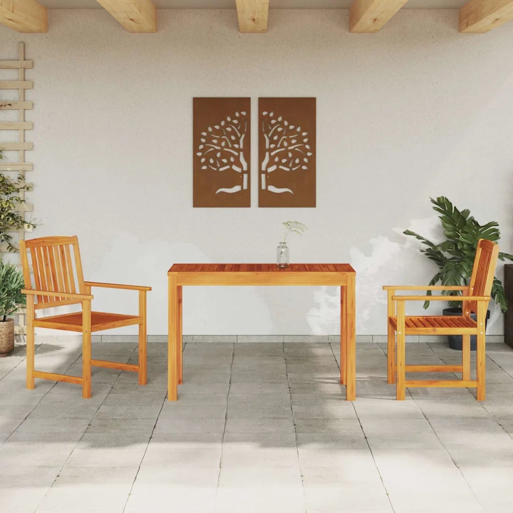 Set da Pranzo per Giardino 3 pcs Marrone